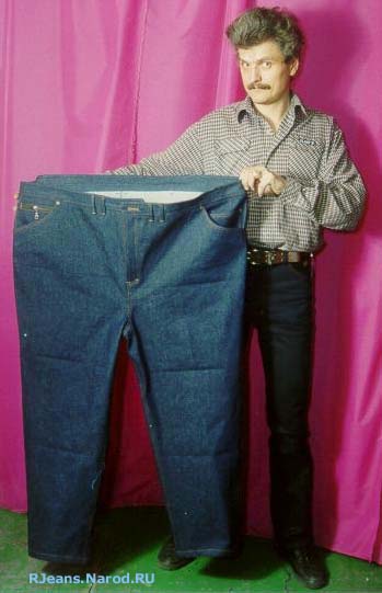 Обычные джинсы на нестандартную фигуру. Объем талии – 176 см